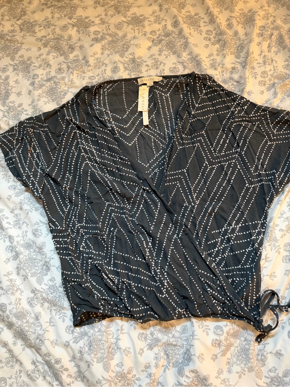 lovestitch Wrap Blouse with Peek-a-boo shoulders